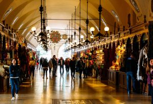 Souvenirs and small shops in Cloth Hall